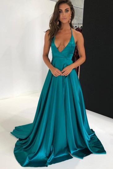 Backless Side Slit V-neck Evening Dresses 2022 | Cheap Halter Sexy Formal Prom Dresses 2022_5