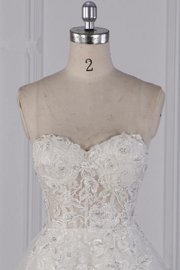 TsClothzone Elegantes trägerloses Tüll-Spitze-Hochzeitskleid-Schatz-Applikationen Pailletten-Brautkleider im Angebot_5