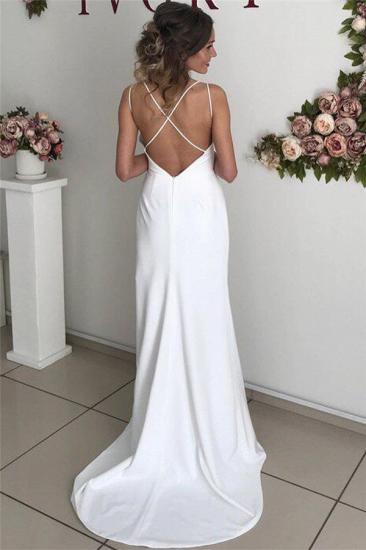 Simple Sexy Backless Spaghetti-Straps Side-Slit Prom Dresses_2
