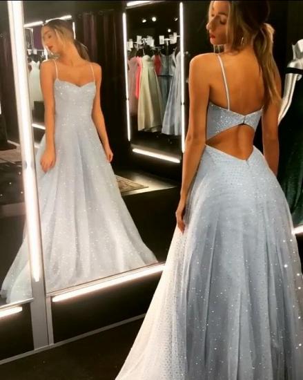 Sparkly Backless Dress Tulle Floor Length Prom Dresses | Long Evening Gowns on Sale_5