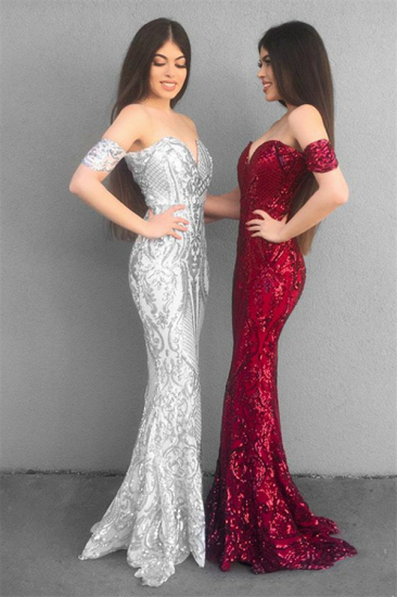 Chic Off The Shoulder Wholesale Sparkly Prom Dresses | Fit and Flare Long Evening Gown_3