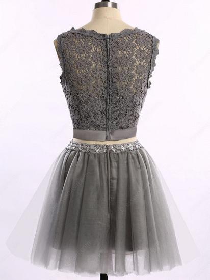 Cute Two Piece Short Cocktail Dresses New Arrival Lace Mini Homecoming Gowns_3