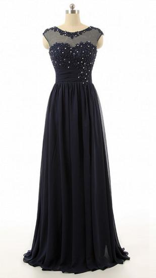Elegantes schwarzes langes Abendkleid aus Chiffon mit Perlenbesatz A-Linie Rüschen Maßgeschneiderte Kleider für Frauen