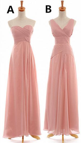 Günstige Convertible Pink Langes Brautjungfernkleid Beliebte Chiffon Side Silt Plus Size Kleider für Hochzeit