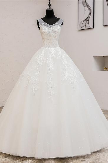 TsClothzone Glamorous Sweetheart Tulle Lace Wedding Dress Ball Gown Sleeveless Appliques Ball Gowns On Sale