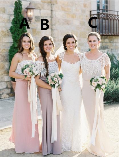 Simple Lace Open Back Floor Length Bridesmaid Dress New Arrival Sheath Wedding Party Dresses