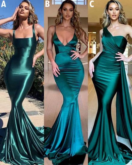 Satin Mermaid Floor-Length Sleeveless Prom Dress_1