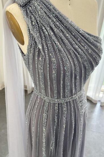 Luxuriöses One-Shoulder-Abendkleid mit glitzernden Perlen und Pailletten, formelles Dubai-Kleid für die Hochzeitsfeier_8