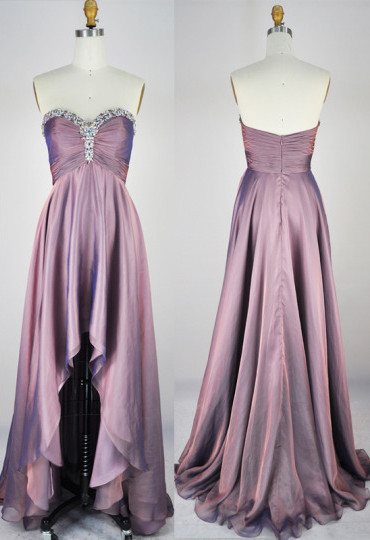 30D Chiffon Sweetheart Lovely Asymmetric Prom Dresses 2022 with Beadings Popular Custom Made Evening Dresses
