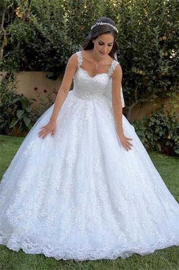 Elegant Appliques Straps Wedding Dresses | Sleeveless Mermaid Ball Gown Floral Bridal Gowns_1