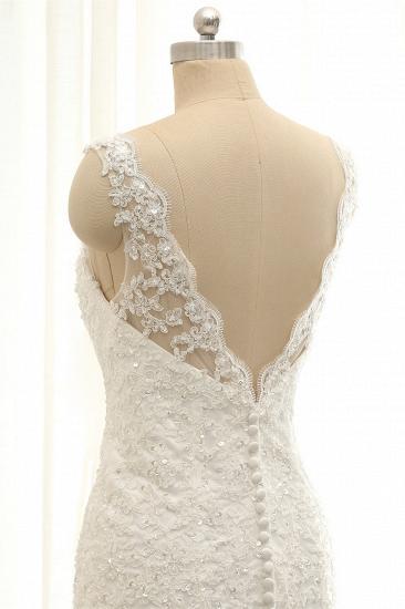 TsClothzone Gorgeous Sleeveless Appliques Beadings Wedding Dress Jewel Tulle White Bridal Gowns On Sale_6