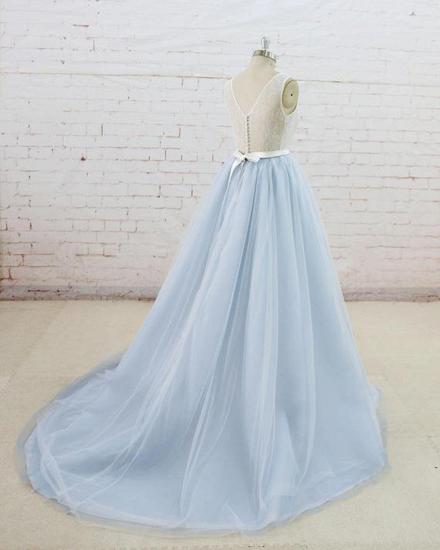 TsClothzone Gorgeous Light Blue Tulle Lace Wedding Dress Sheer Back Summer Bridal Gowns On Sale_4