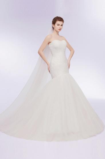 WANDA | Mermaid Sweetheart Strapless Ivory Tulle Wedding Dresses with Lace-up_11