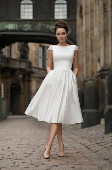 High neck White Knee-length Short Homecoming Dress for summer time