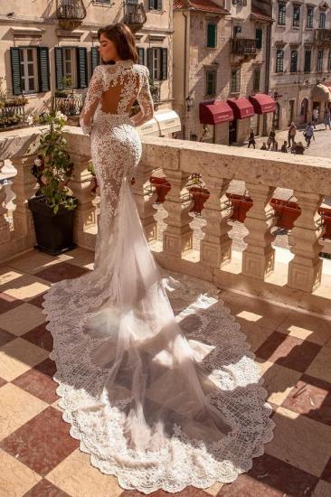 Elegantes Brautkleid mit Ärmeln | Brautkleider Meerjungfrau Spitze_2