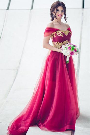 New Arrival Tulle Off-the-Shoulder A-line Appliques Bridesmaid Dress