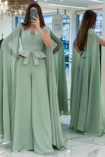 Designer mint jumpsuit | Evening dresses long cheap_1