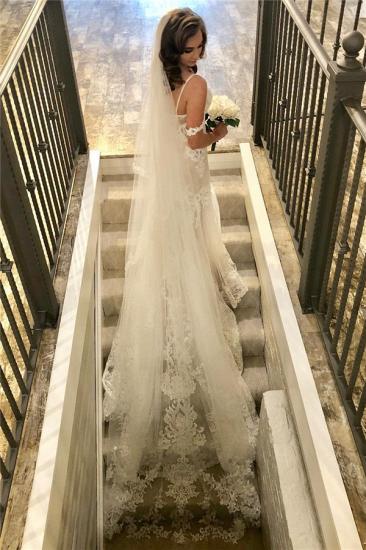 Spaghetti Straps Lace Mermaid Wedding Dresses | Delicate Appliques Bridal Dresses_2