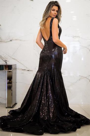 Sparkling Black Sequins Open Back Prom Dress | Sleeveless Mermaid Evening Dresses_3