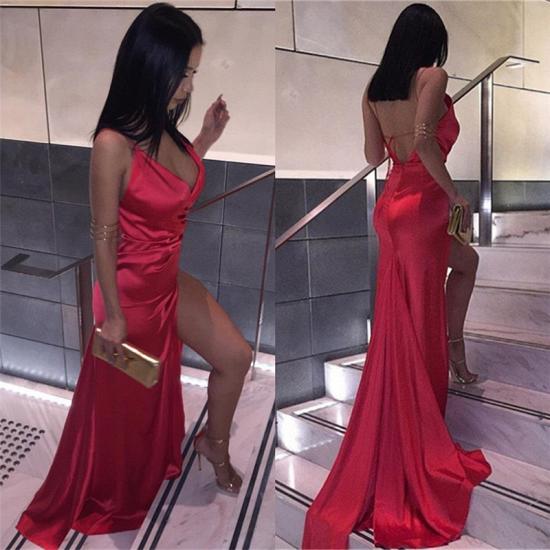 Sexy Deep V-neck Backless Formal Dresses Cheap Long 2022 Side Split Evening Gown_3