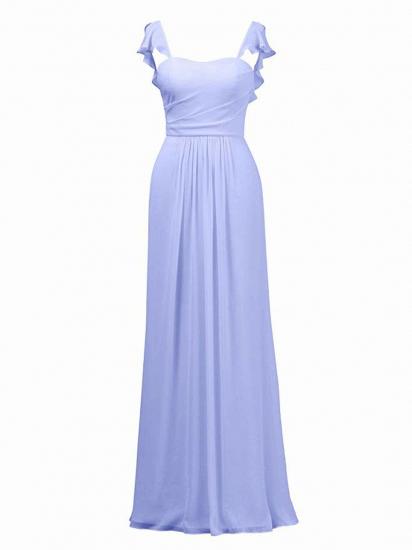 Lavender Ruffled Long Straps Chiffon A-line Bridesmaid Dress_6