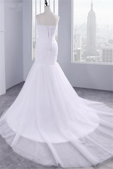 Strapless Sweetheart Mermaid Wedding Dresses | Lace Ruffles Tulle Bridal Gowns_2