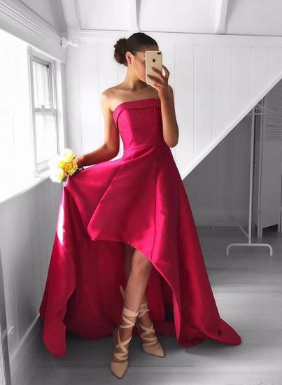 Sleeveless Hi-Lo Strapless Evening Gowns Sweep Train Newest 2022 Prom Dress