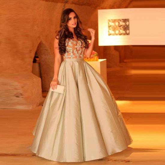 Elegant Lace Appliques A-line Straps Sleeveless Prom Dress | Plus Size Prom Dress_5