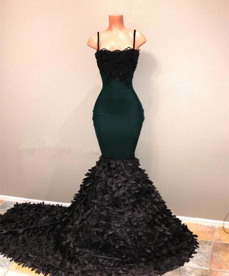 2022 Mermaid Prom Dresses | Spaghetti Straps Sweep Train Evening Dresses_3
