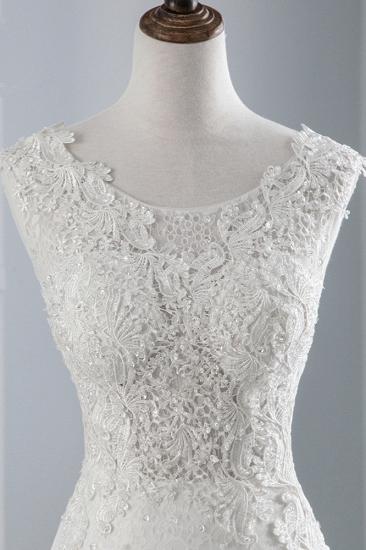 TsClothzone Glamorous Jewel Ärmellose Strass-weiße Meerjungfrau-Hochzeitskleider mit Applikationen_6