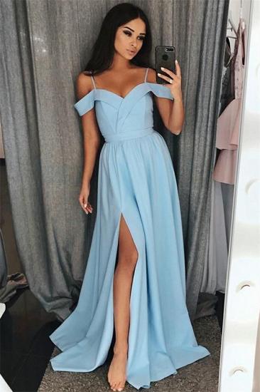Amazing Cheap Prom Dresses 2022 | Side Slit Spaghetti Straps Sexy Formal Dresses_2