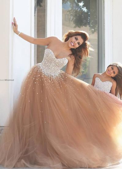 Mother Dresses Champagne Evening Dresses | Sweetheart Crystal A-line Party Dresses_1