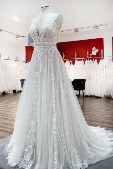 Sleeveless Tulle Wedding Dress Floral Lace Erin Garden Wedding Dress_3