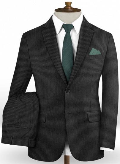 Black mini striped wool suit_1