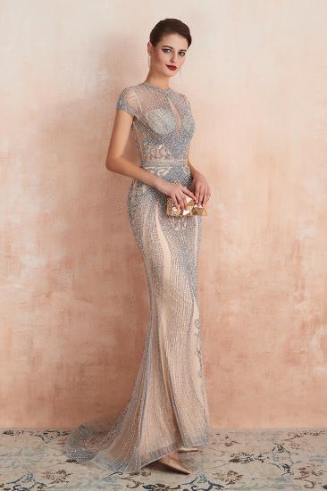 Chloe | Luxury Dark Navy Cap Sleeve Key hole Sparkle Prom Dress Online, Beautiful Champange Dresses for Evening Party_12