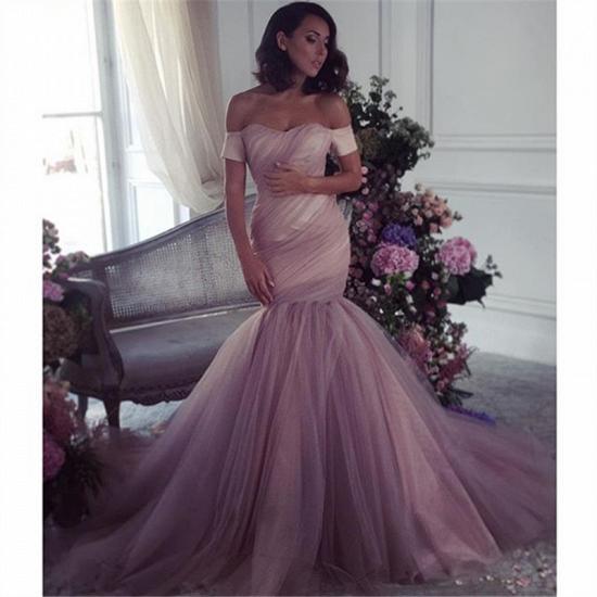 Off The Shoulder Ruffles Mermaid Tulle Lalic Elegant Sexy Evening Gown_2