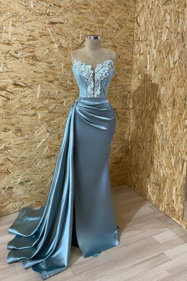 Sexy Blue Applique Long Evening Dress | Appliquéd Ball Gown_1