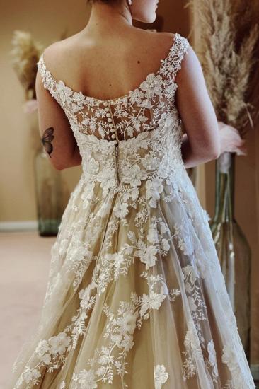 Vintage-Brautkleider aus Spitze | Eine Linie Brautkleider günstig_5