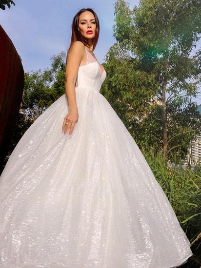 Simple White sweetheart pricess floor lenth prom dress_7