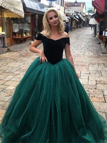 Glamorous Off-The-Shoulder Tulle Evening Dresses 2022 Ball Gown Prom Dresses_1