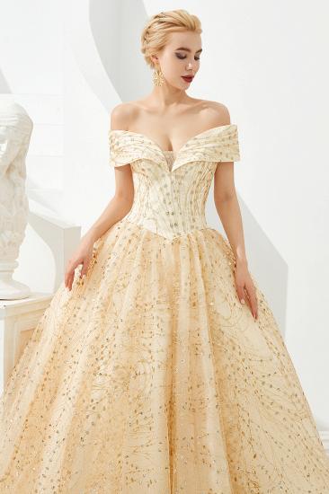Herman | Luxury Off-the-shoulder Ball Gown for Prom/Evening with Sparkly Floral Appliques_8