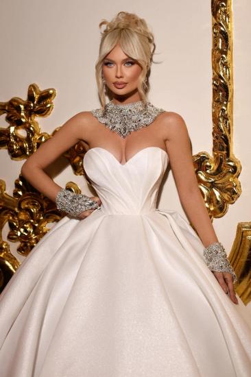 Designer-Brautkleider aus Satin | Prinzessinnen-Hochzeitskleid mit Glitzer_2