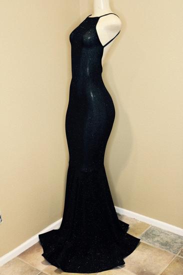 Backless black prom dress, sequins evening gowns BA9013_5