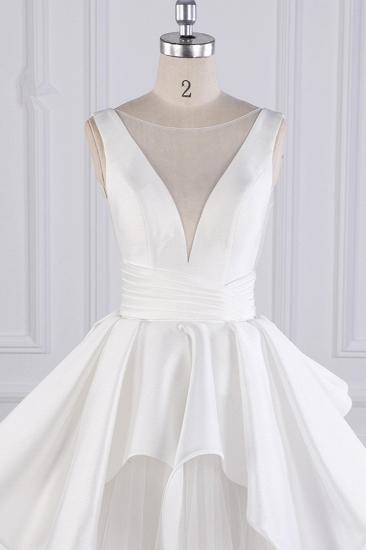 TsClothzone Chic Ballkleid Jewel Layers Tüll Brautkleid Weiß Ärmellose Rüschen Brautkleider Online_5