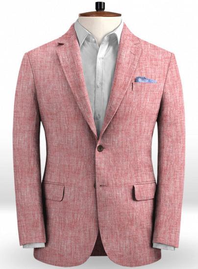 Vibrant macaron pink linen suit | two-piece suit_2