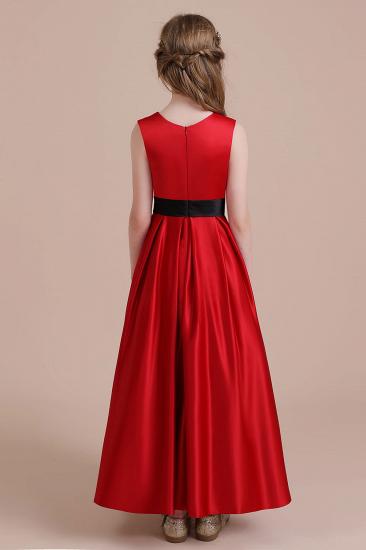 Modest Satin A-line Flower Girl Dress | Elegant Sleeveless Little Girls Dress for Wedding_3