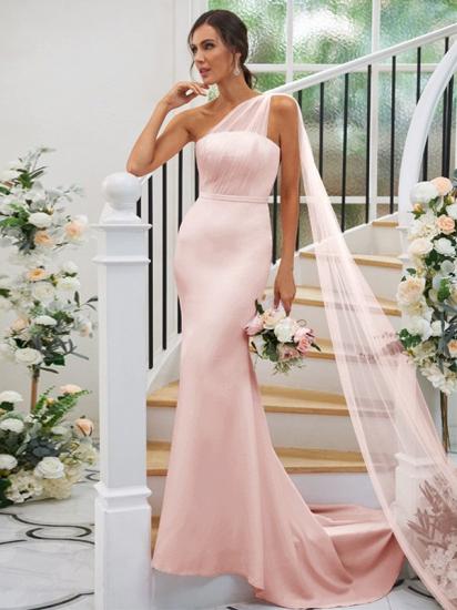Designer Bridesmaid Dresses Cheap | Pink maid of honor dresses long_17