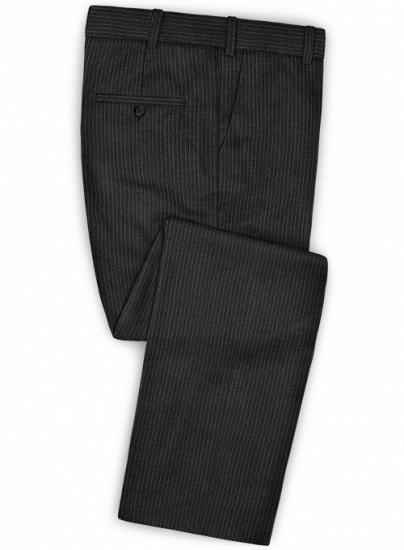 Black mini striped wool suit_4