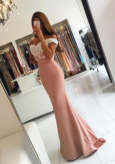 Fashion Mermaid Lace-Appliques Off-the-shoulder Long Prom Dress