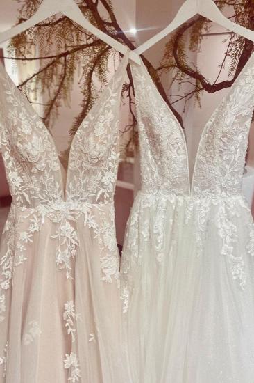 Beautiful v neckline lace Wedding dresses_4